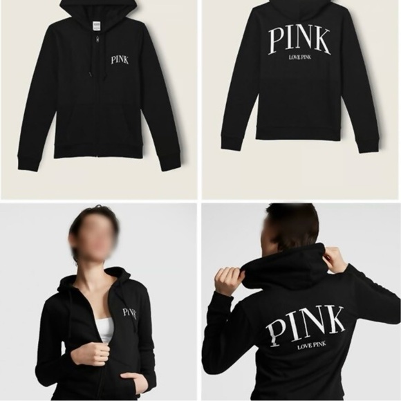 PINK Victoria's Secret Tops - PINK EVERYDAY FLEECE ZIP-UP HOODIE FIT SIZE S
